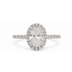 Load image into Gallery viewer, White Gold 9K Oval 3.02ct Halo Ring
