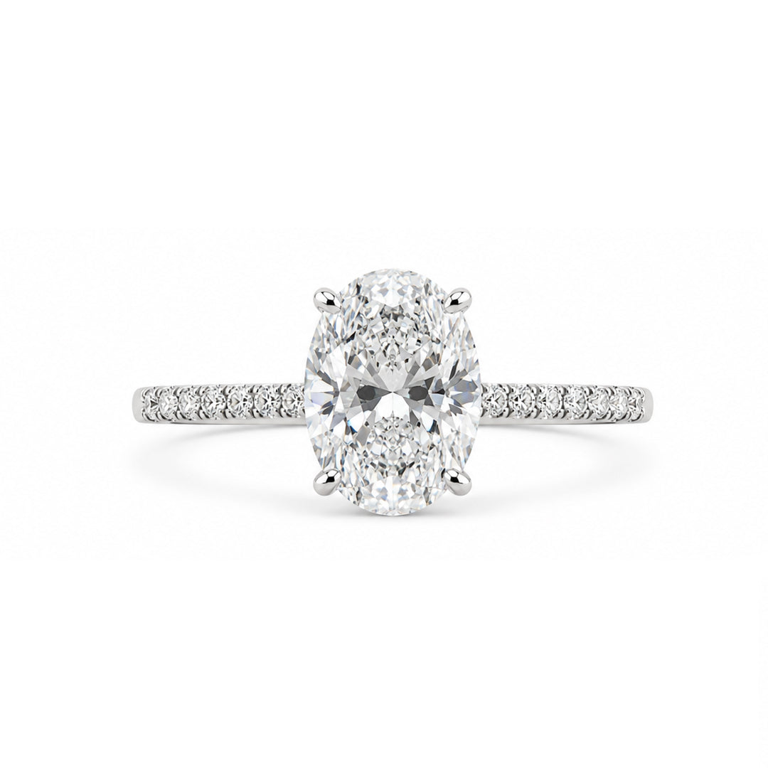 White Gold 9K Oval 2.06ct Halo Ring