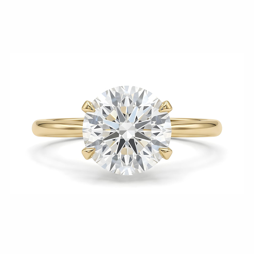 Yellow Gold 9K Round 2.06ct Halo Ring