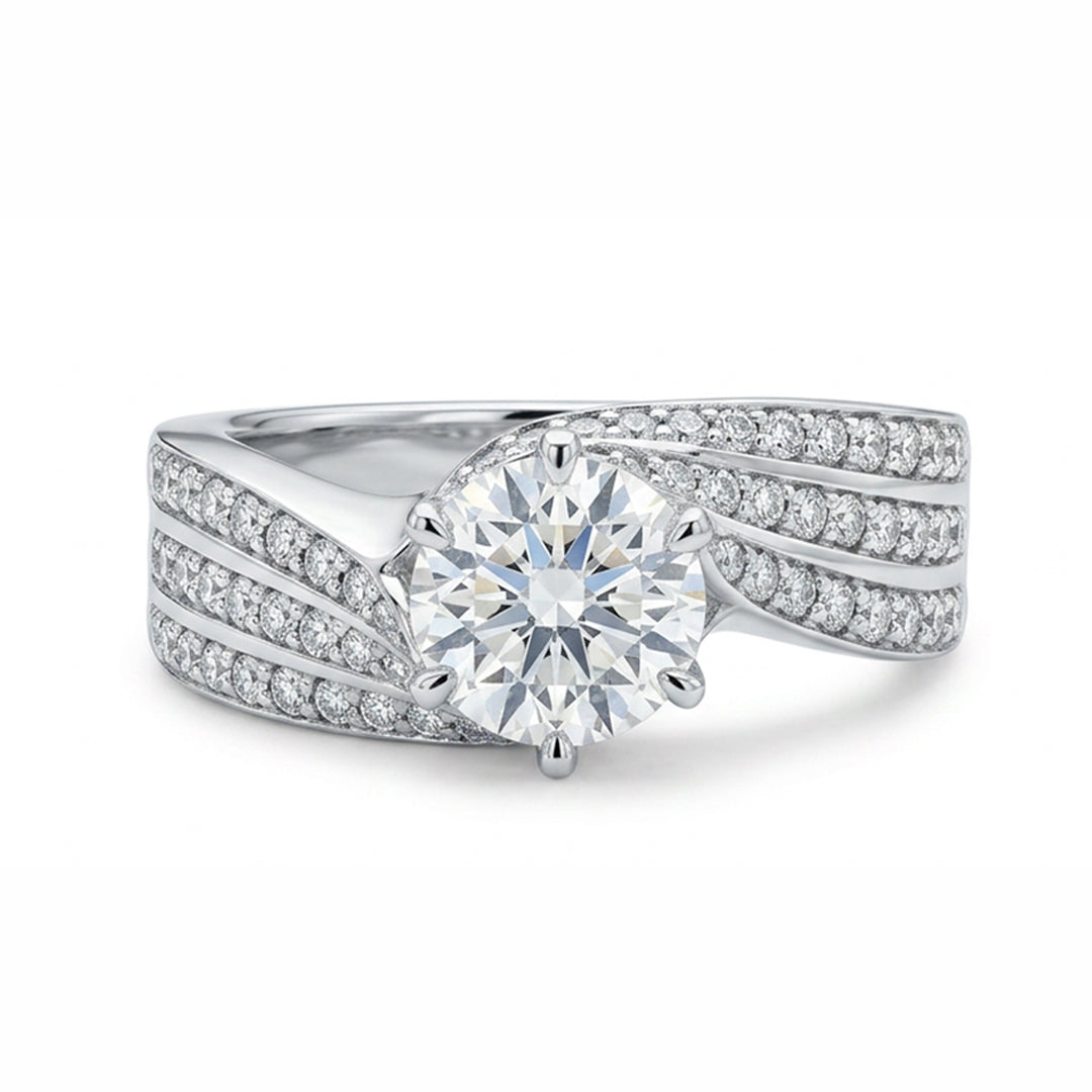 White gold 14k round 1ct halo ring