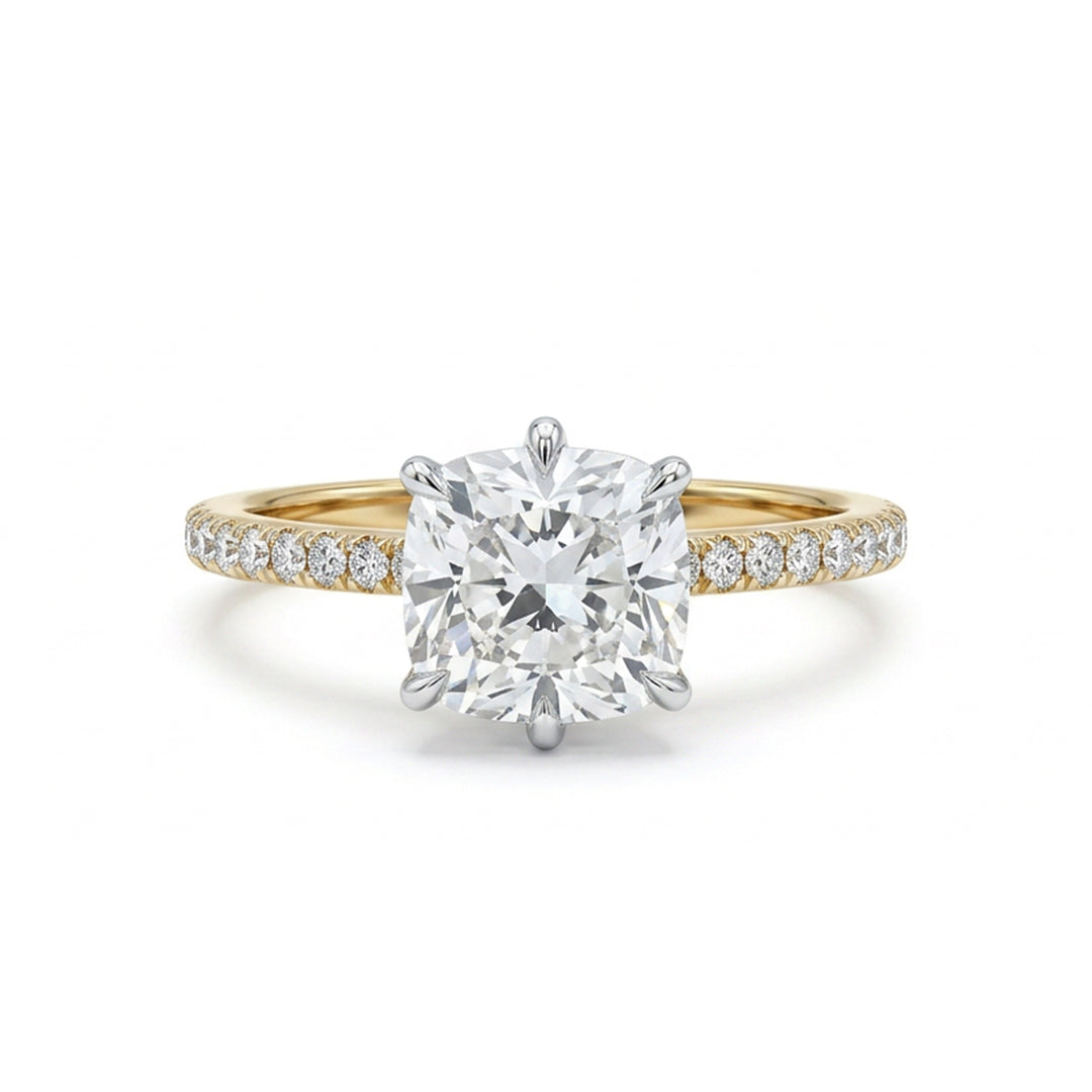 Yellow gold 9k cushion 2