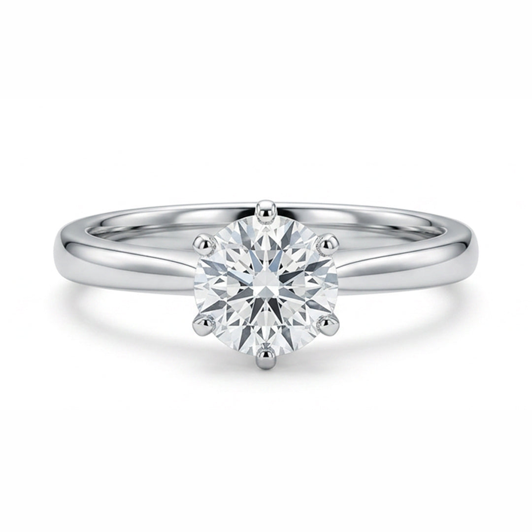 White Gold 14K Round 1.02ct Halo Ring