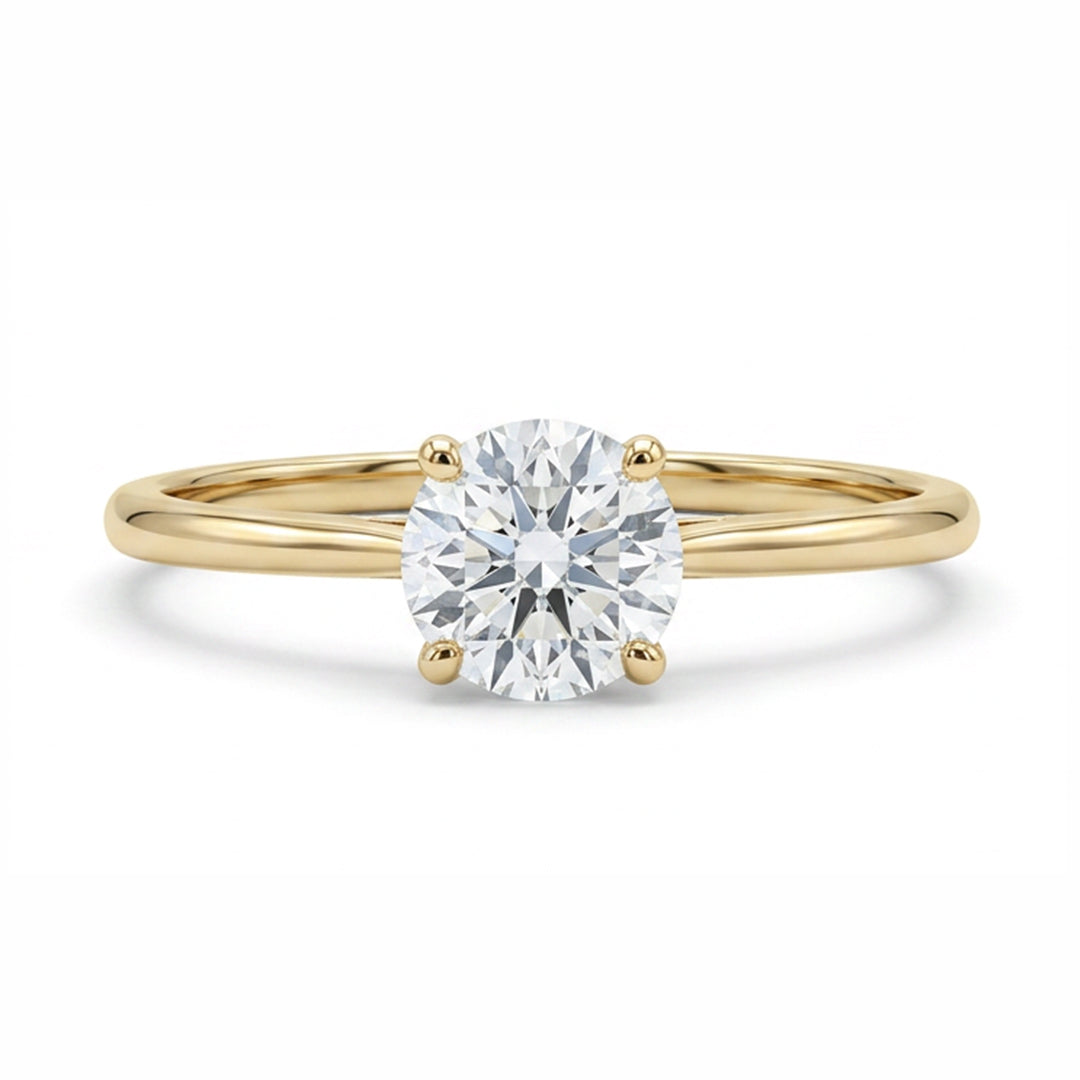Yellow Gold 9K Round 0.31ct Solitaire Ring
