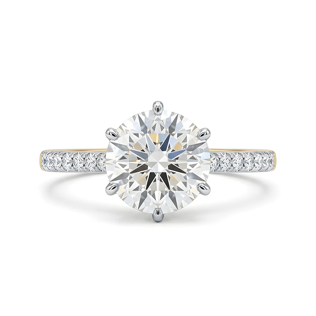 Yellow Gold 9K Round 2.04ct Halo Ring