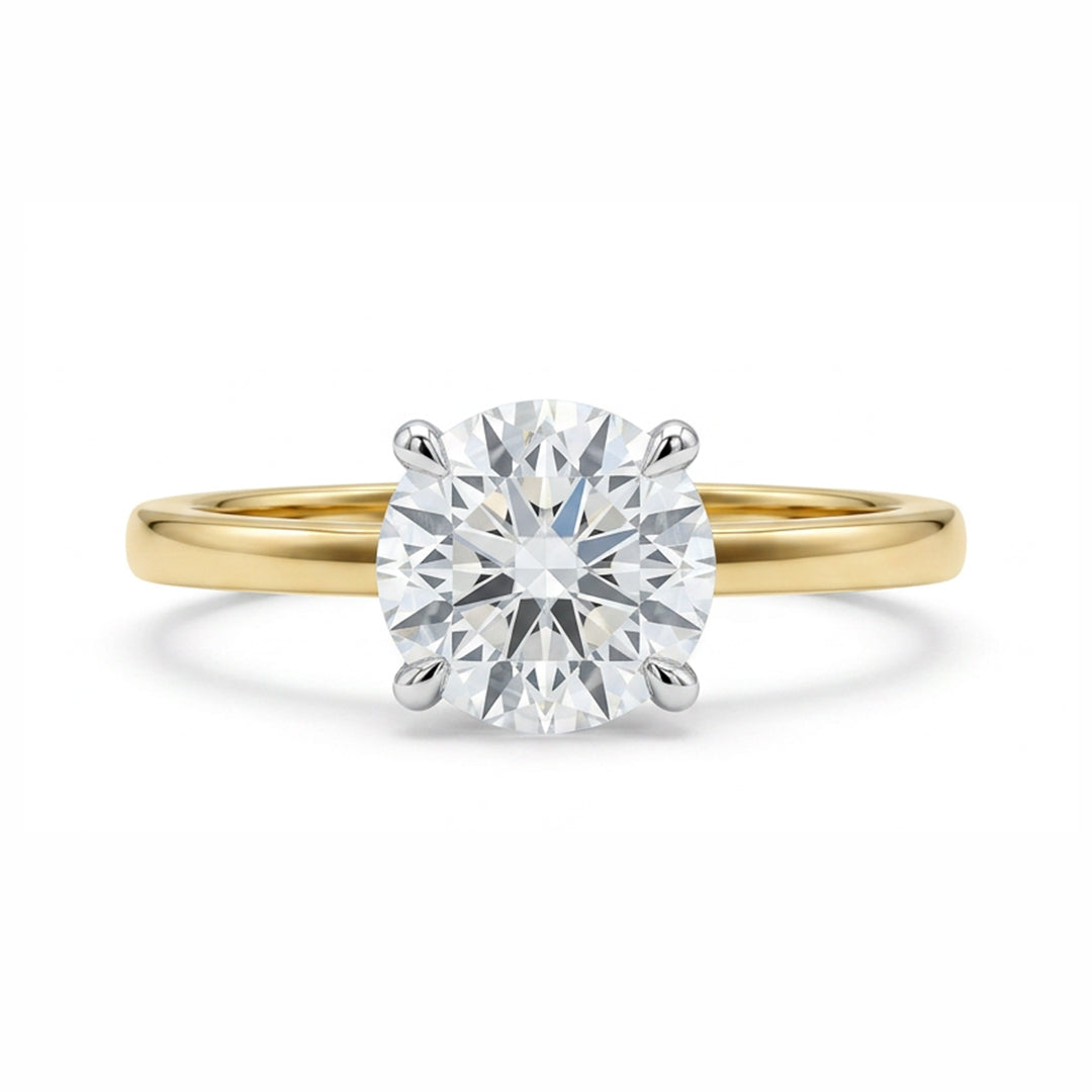 Yellow Gold 9K Round 1.54ct Halo Ring