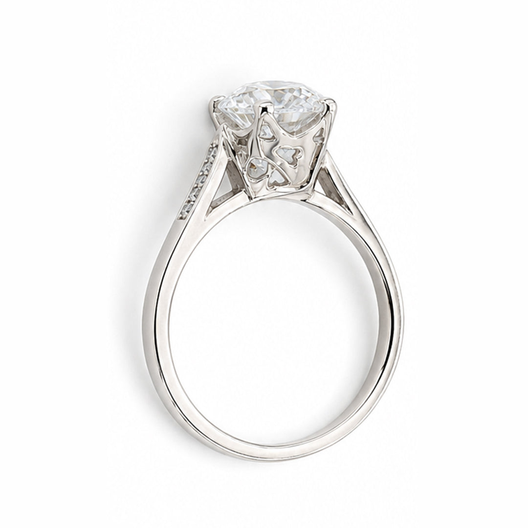 White Gold 9K Round 2.09ct Halo Ring