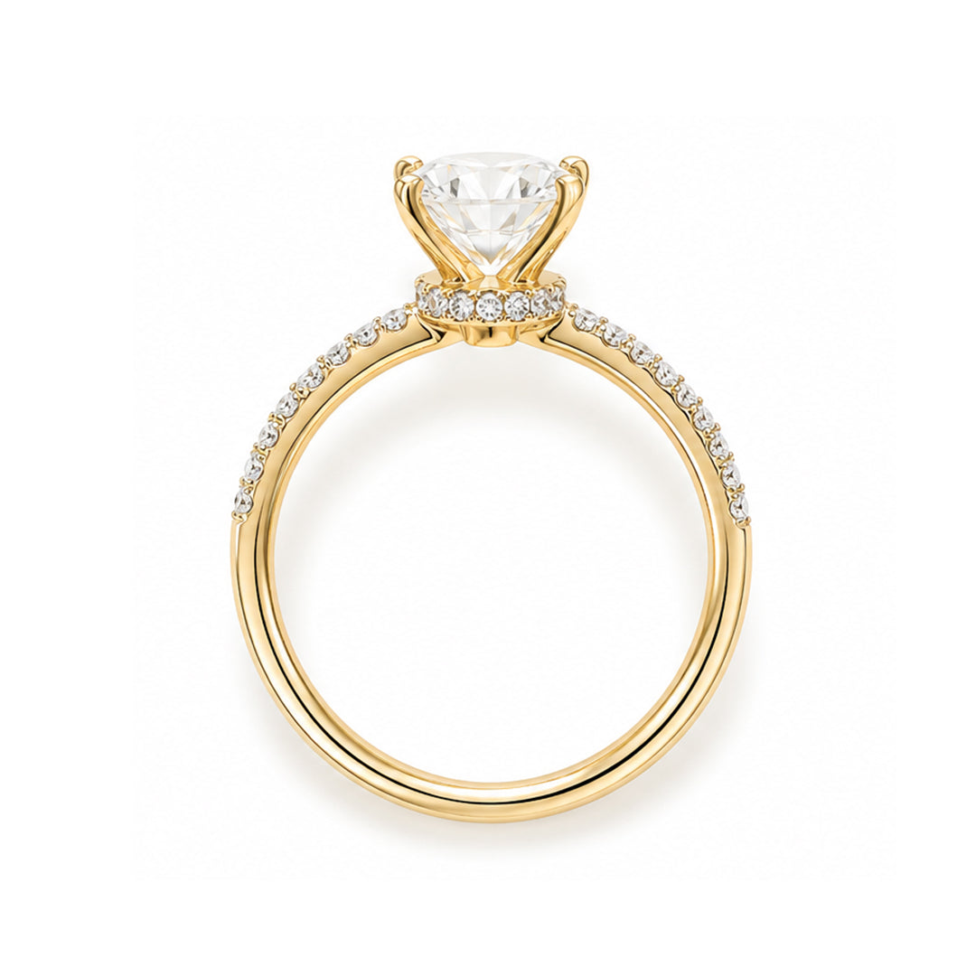 Yellow Gold 9K Cushion 2.02ct Halo Ring