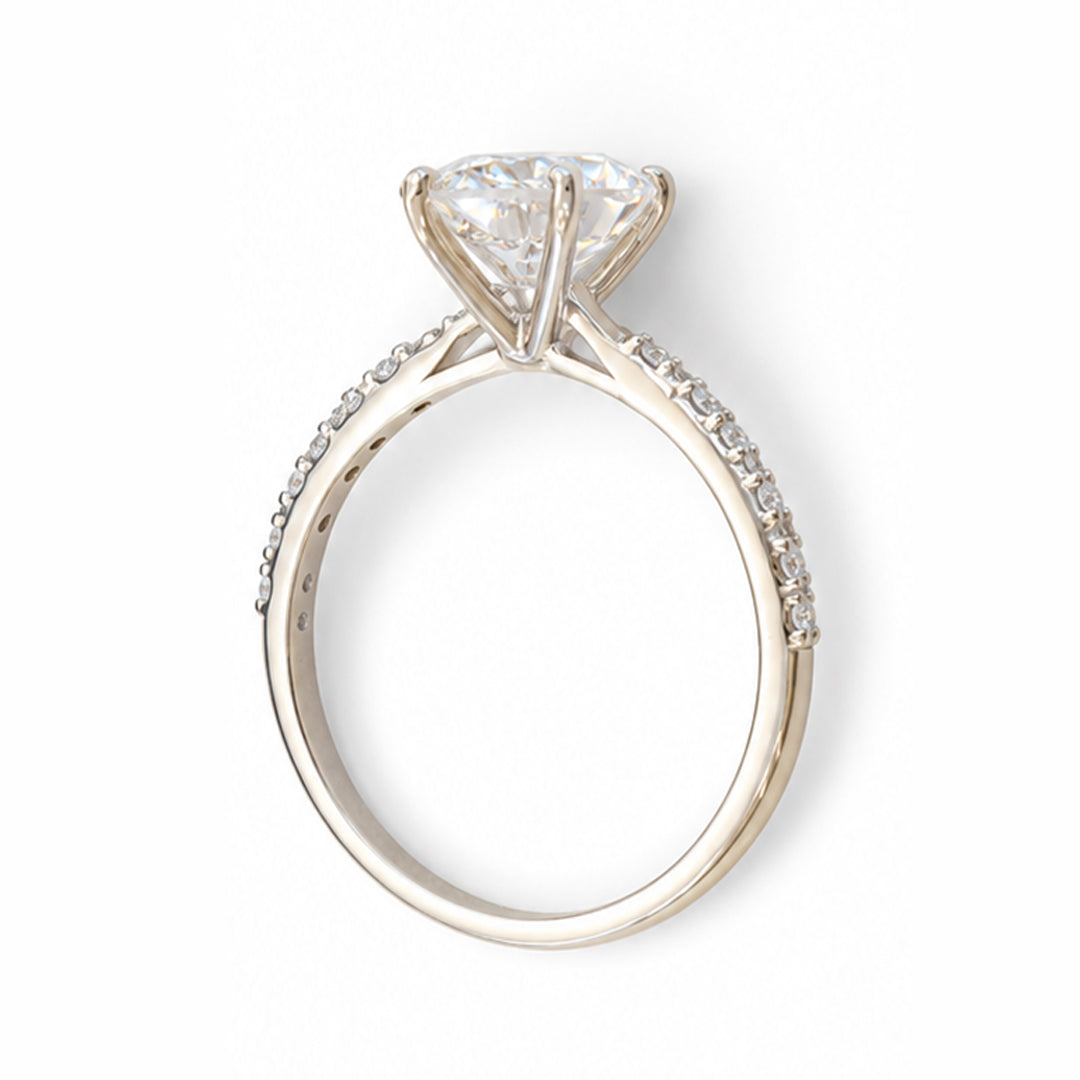 Yellow Gold 9K Round 2.03ct Halo Ring