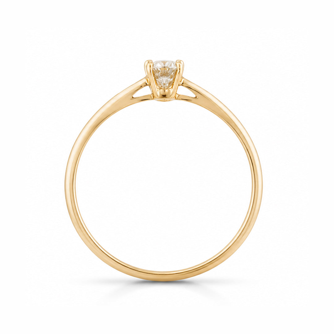 Yellow Gold 9K Round 0.31ct Solitaire Ring