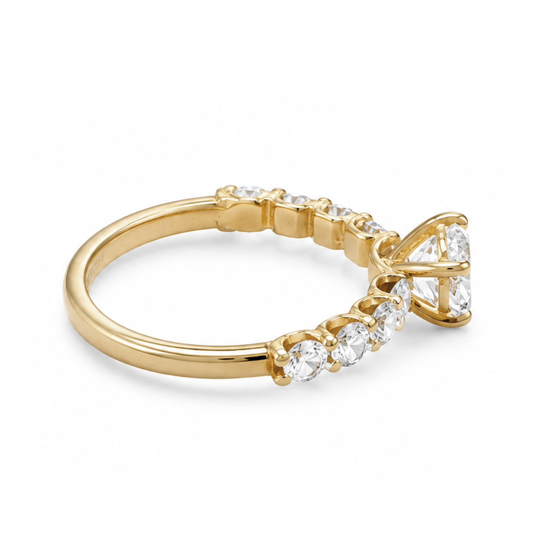 White Gold 9K Round 1.09ct Solitaire Ring