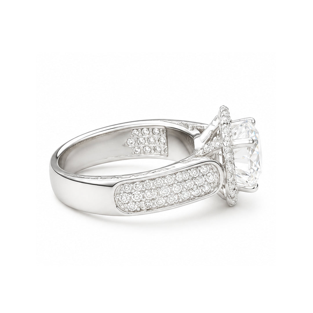 White Gold 14K Round 2.07ct Halo Ring