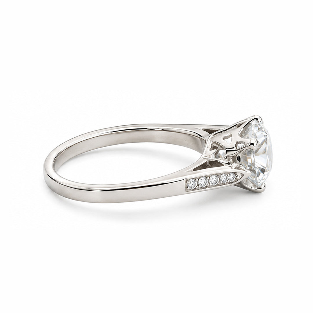 White Gold 9K Round 2.09ct Halo Ring