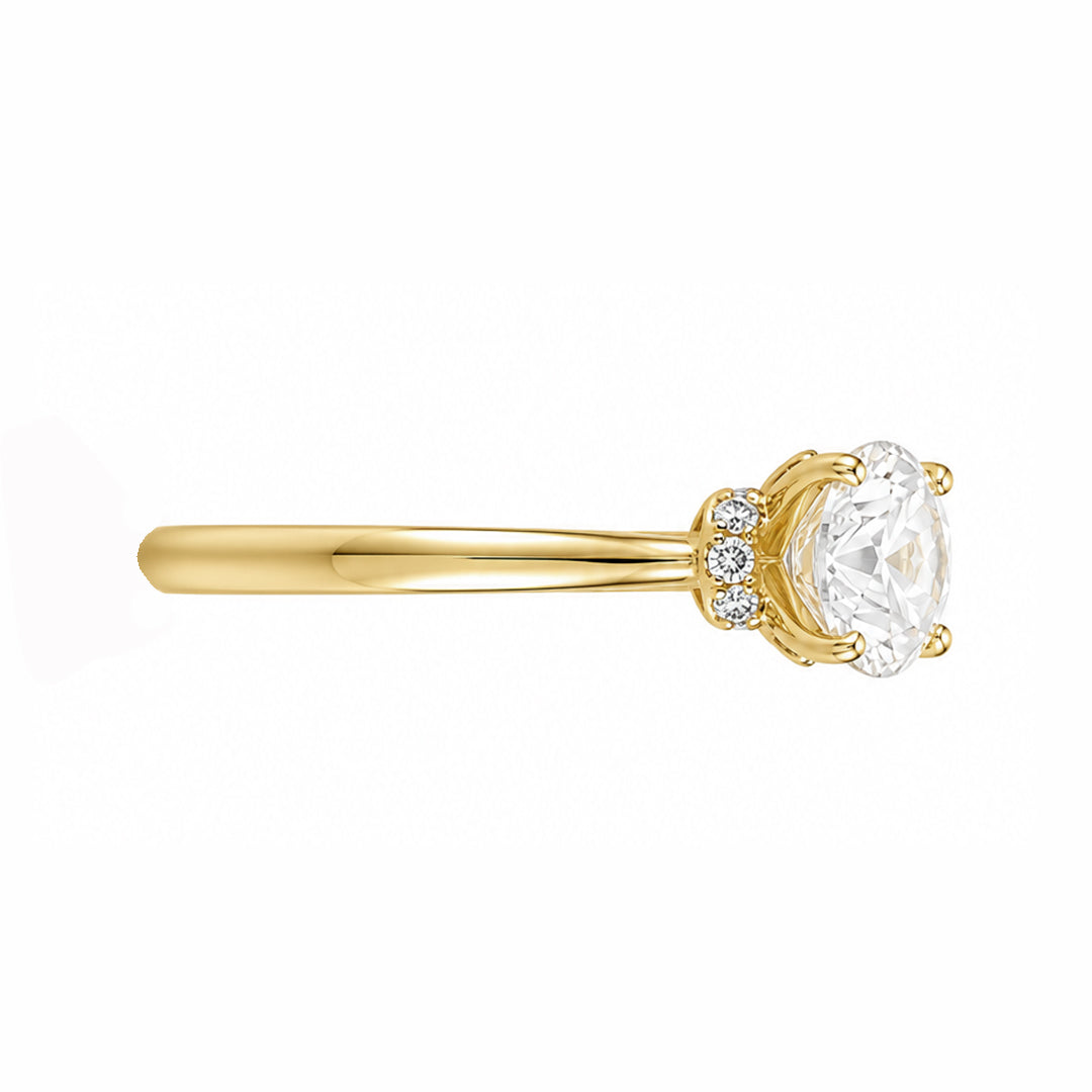 Yellow Gold 9K Round 1.54ct Halo Ring