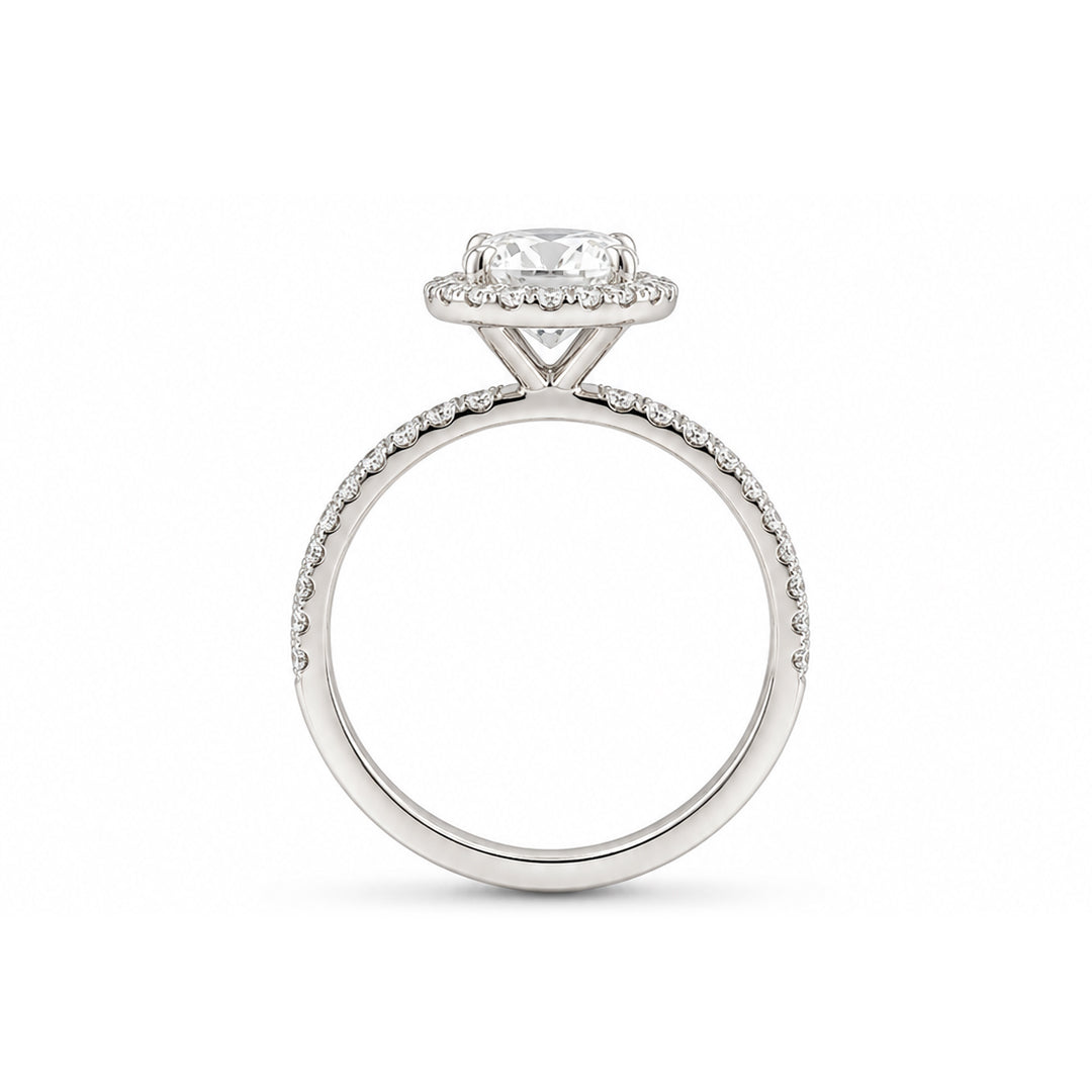 White Gold 9K Oval 3.02ct Halo Ring