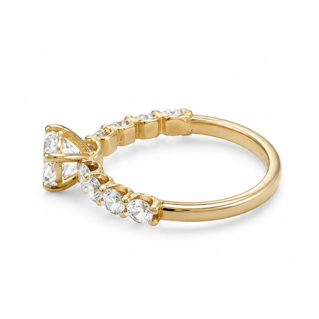 White Gold 9K Round 1.09ct Solitaire Ring