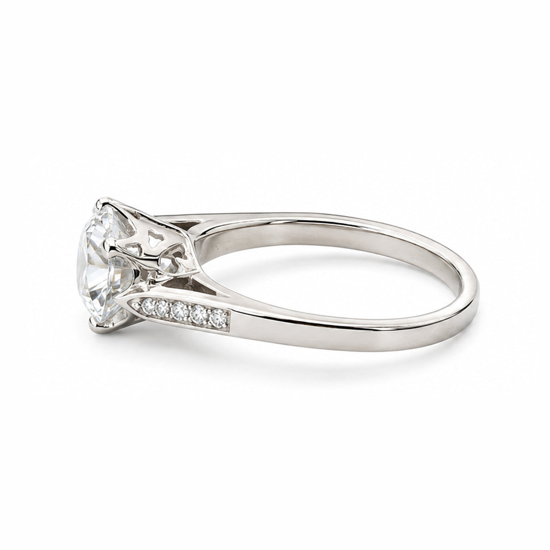 White Gold 9K Round 2.09ct Halo Ring