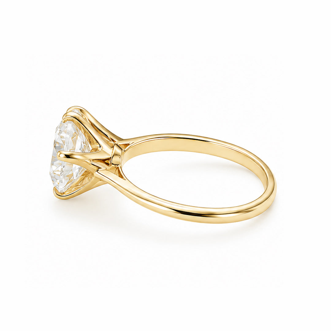 Yellow Gold 14K Round 2.06ct Solitaire Ring