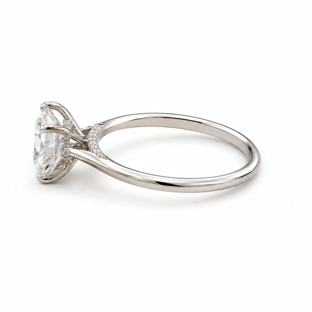 Yellow Gold 9K Round 2.01ct Halo Ring