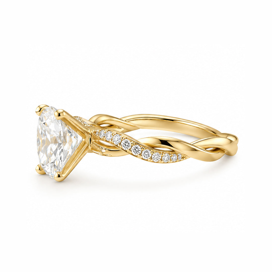 Yellow Gold 9K Round 2.04ct Halo Ring