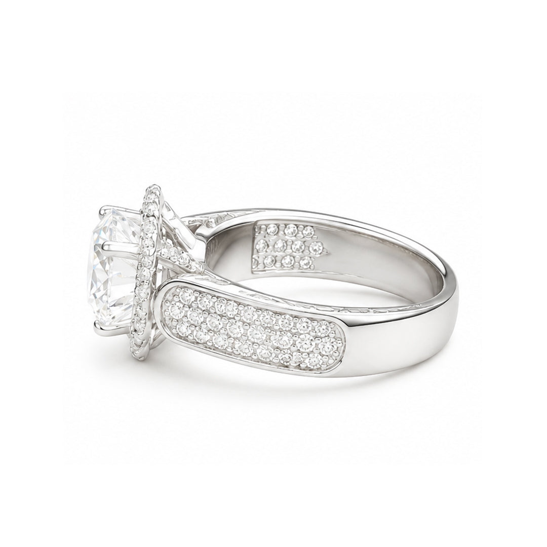White Gold 14K Round 2.07ct Halo Ring