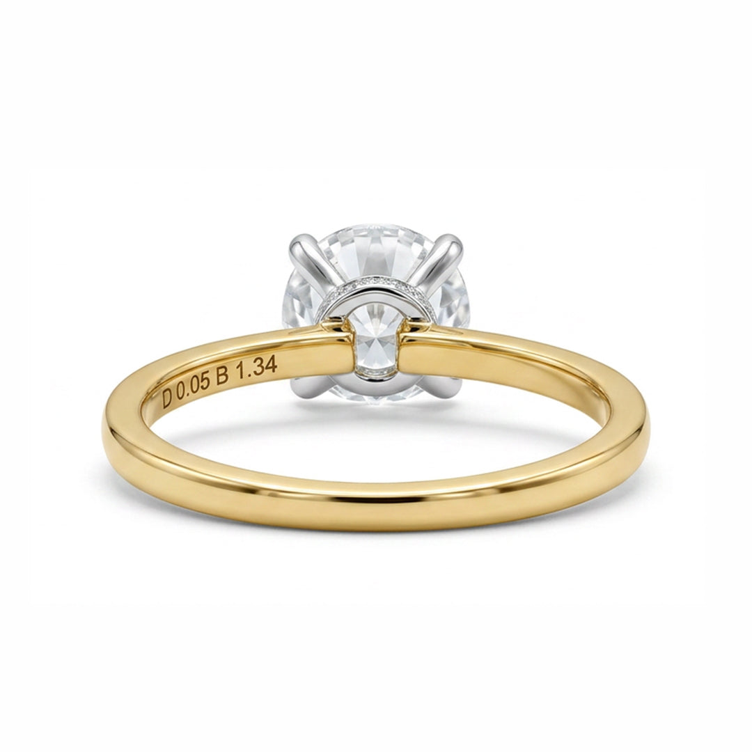 Yellow Gold 9K Round 1.54ct Halo Ring