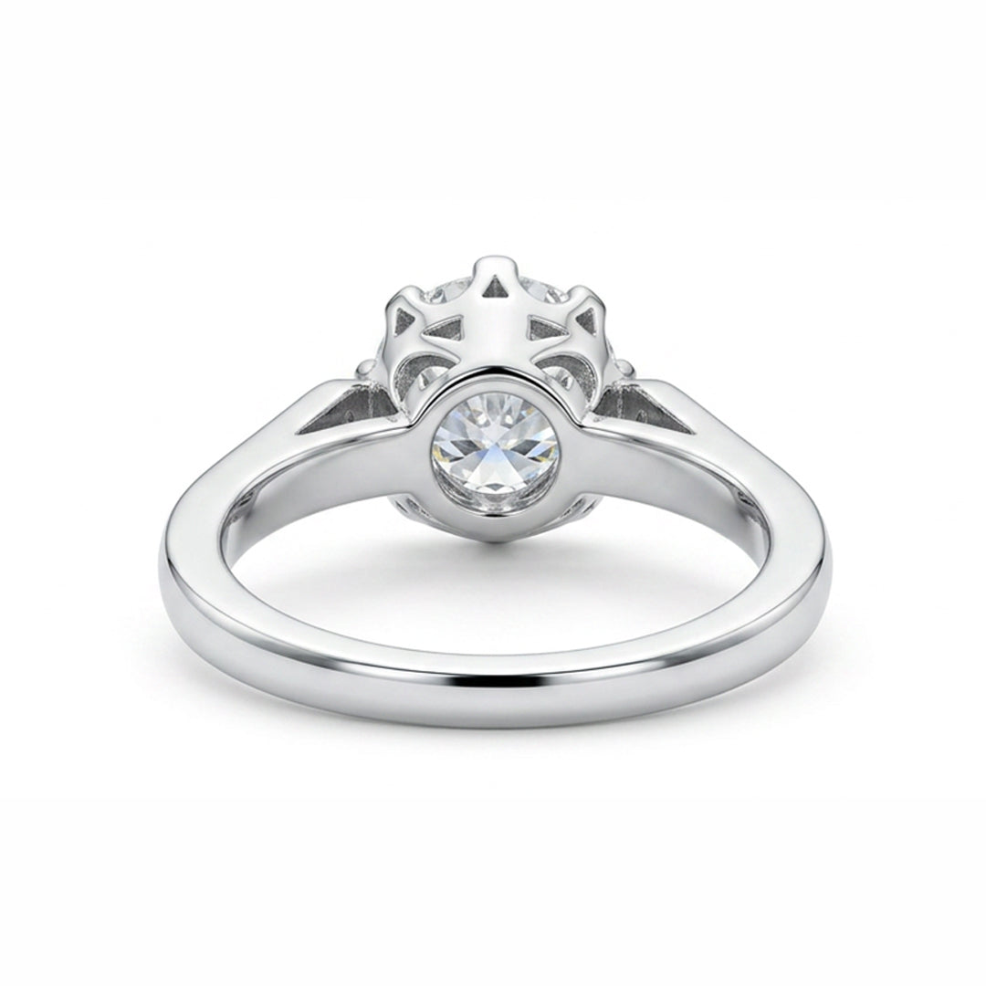 White Gold 9K Round 2.09ct Halo Ring