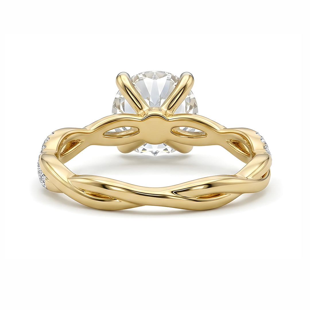Yellow Gold 9K Round 2.04ct Halo Ring