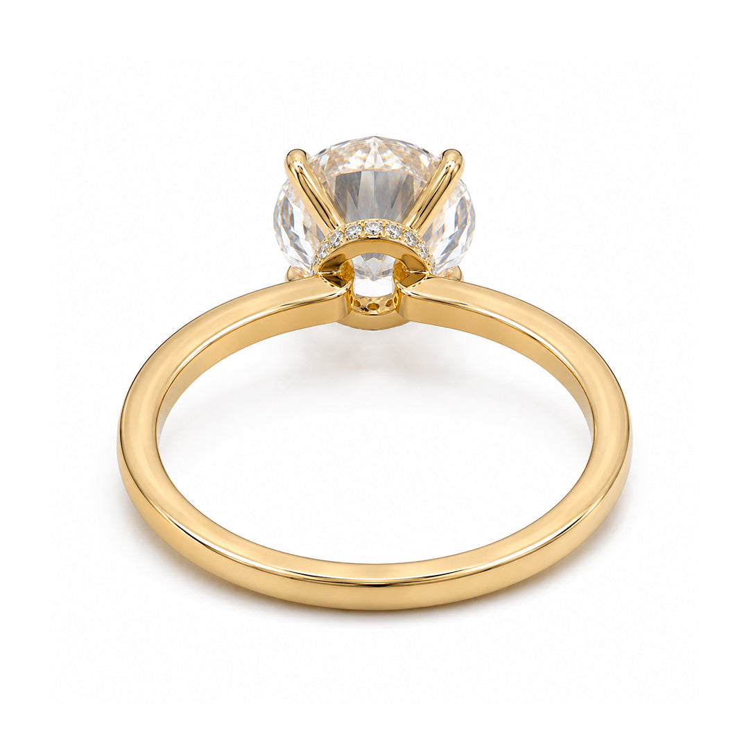 Yellow Gold 9K Round 2.06ct Halo Ring