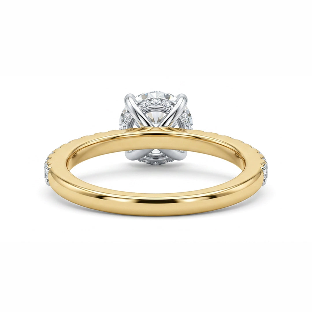 Yellow Gold 9K Round 1.5ct Halo Ring