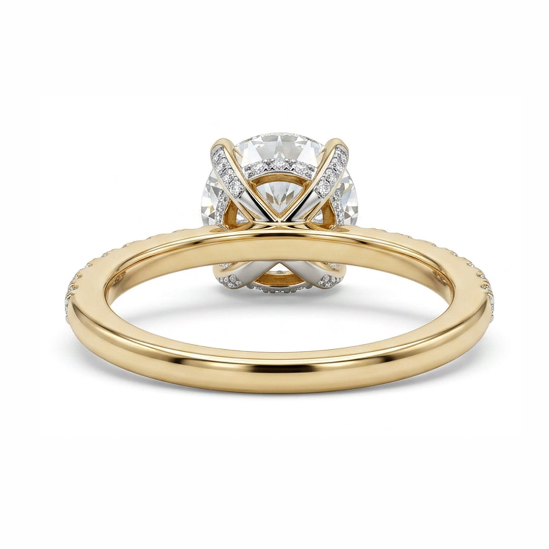 Yellow Gold 9K Round 2.01ct Halo Ring