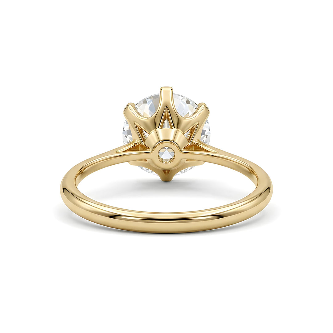 Yellow Gold 14K Round 2.06ct Solitaire Ring