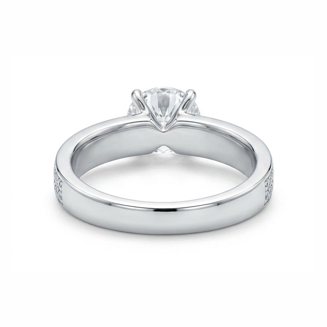 White Gold 9K Round 1.53ct Halo Ring
