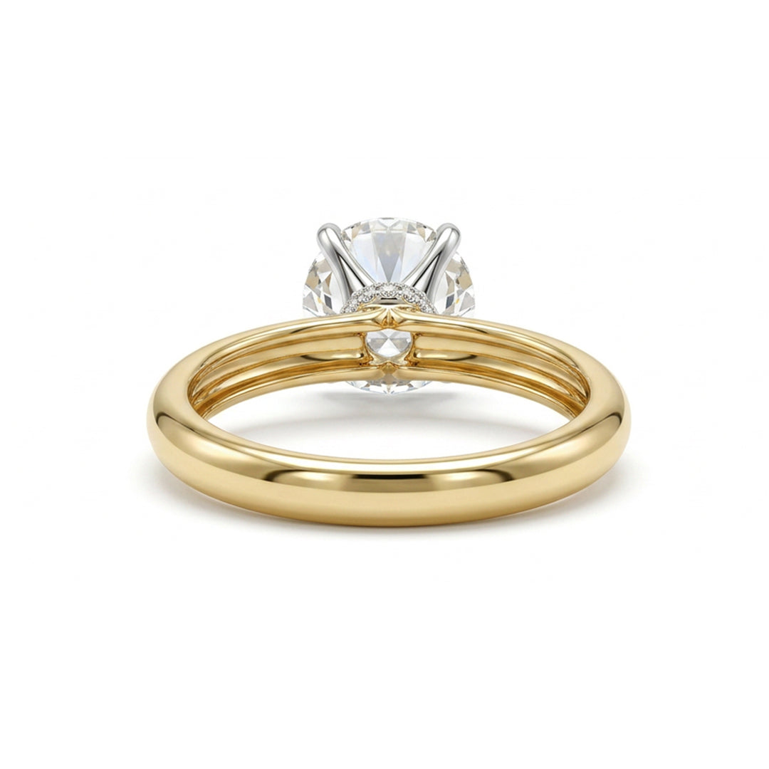 Yellow Gold 9K Round 2.07ct Halo Ring