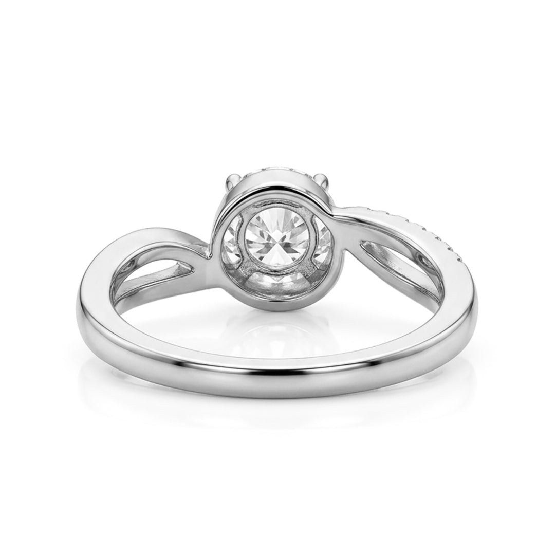 White Gold 14K Round 1.03ct Halo Ring