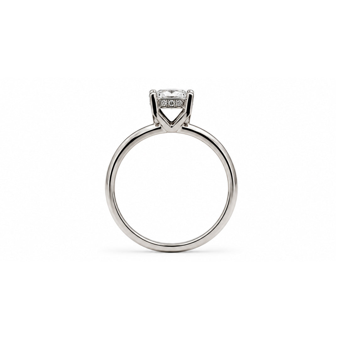 White Gold 9K Cushion 1.04ct Halo Ring