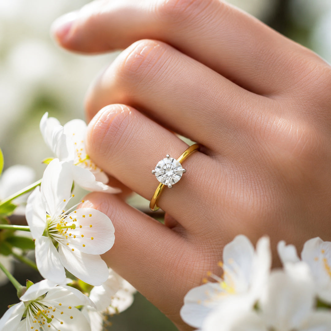 Yellow Gold 9K Round 1.54ct Halo Ring