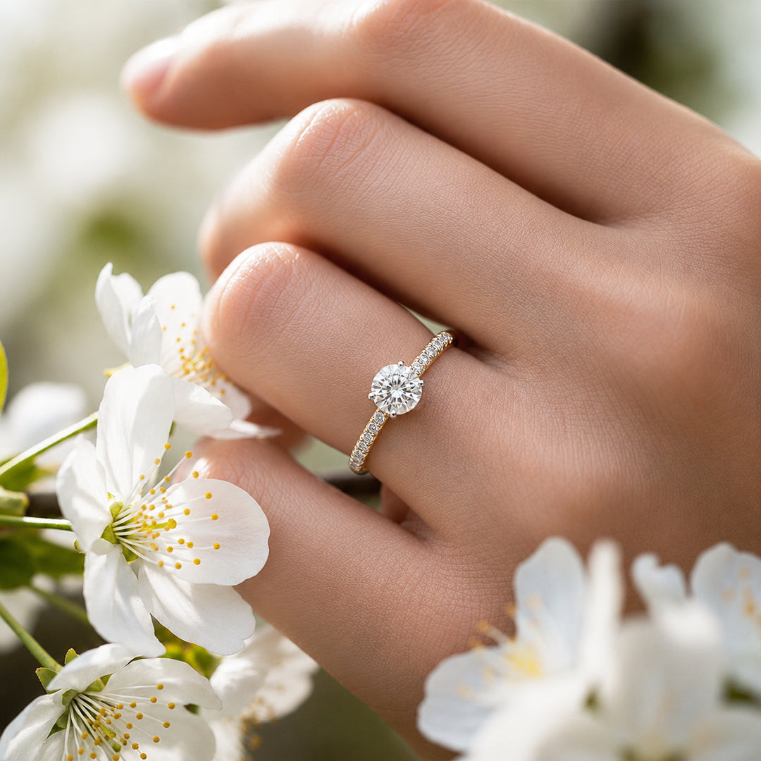 Yellow Gold 9K Round 1.5ct Halo Ring