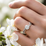 Load image into Gallery viewer, White Gold 14K Round 1.03ct Halo Ring
