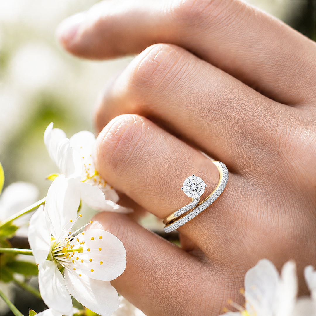 Yellow Gold 9K Round 1.09ct Halo Ring