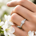 Load image into Gallery viewer, White Gold 9K Round 1.53ct Halo Ring
