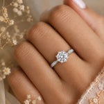 Load image into Gallery viewer, White Gold 9K Round 2.09ct Halo Ring

