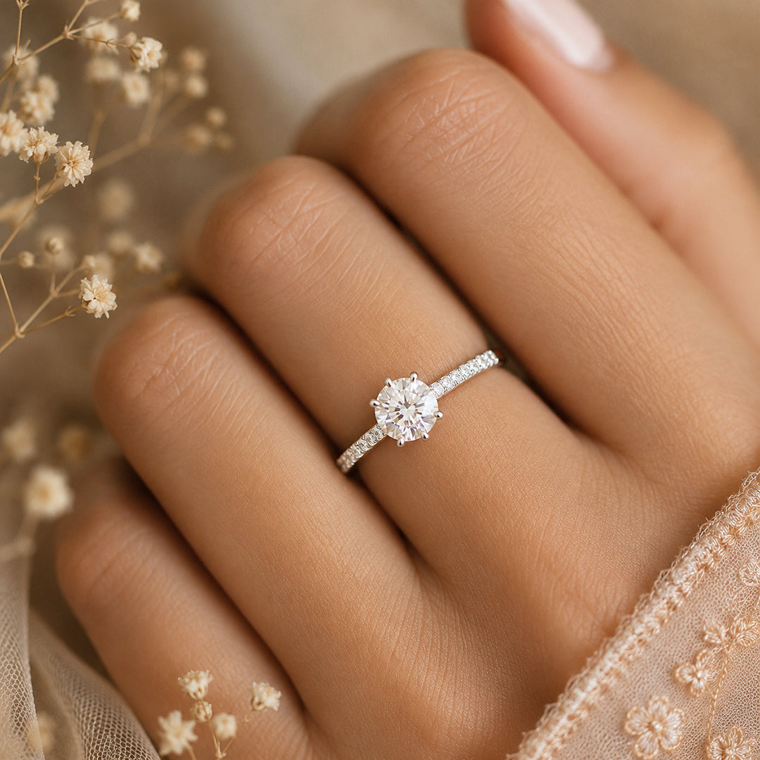 Yellow Gold 9K Round 2.04ct Halo Ring