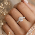 Load image into Gallery viewer, White Gold 14K Round 2.07ct Halo Ring
