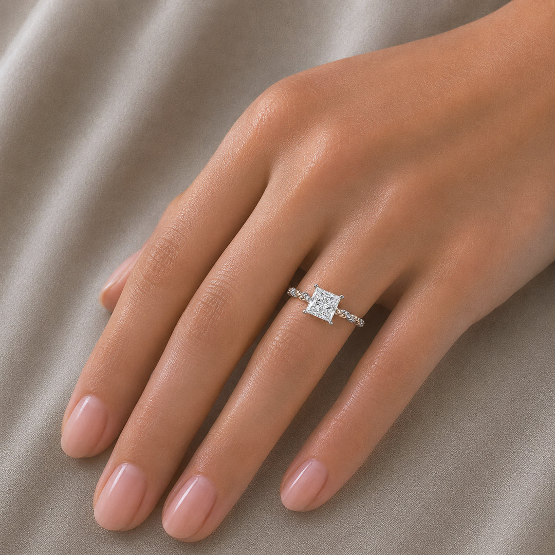 White Gold 9K Cushion 1.52ct Halo Ring