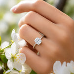 Load image into Gallery viewer, White Gold 9K Cushion 1.04ct Halo Ring
