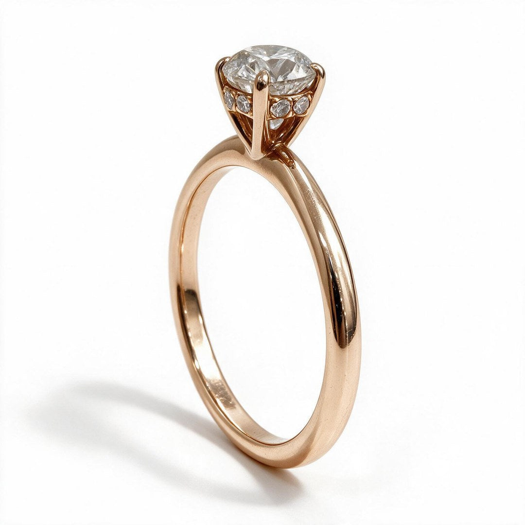 White Rhodium 9K Oval Solitairect Solitaire Ring