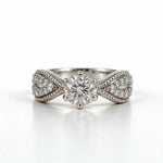 Load image into Gallery viewer, White Rhodium 9K Round Solitairect Solitaire Ring
