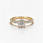 Load image into Gallery viewer, Yellow Gold Polish 9K Round Solitairect Solitaire Ring
