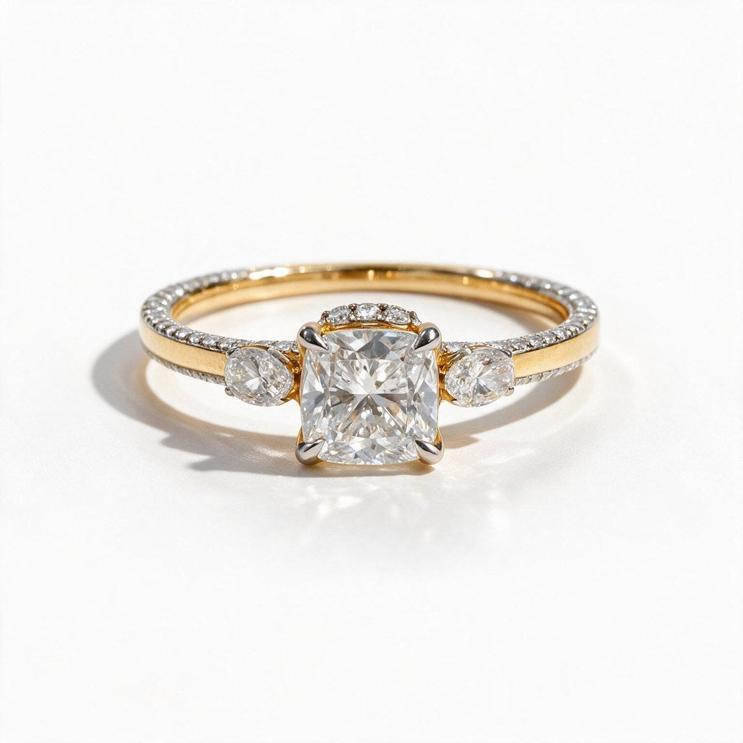 Yellow gold polish 9k round solitairect solitaire ring