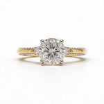 Load image into Gallery viewer, Yellow Gold Polish 9K Round Solitairect Solitaire Ring
